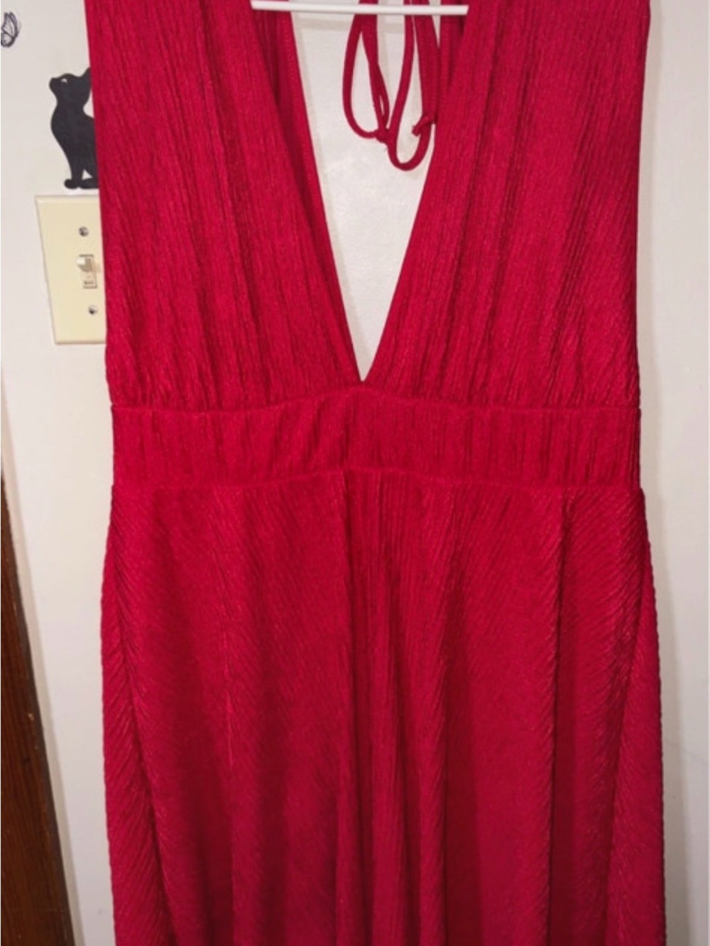 SHEIN Red Plunge Mini Dress